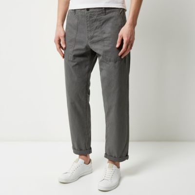 Grey wide leg trousers